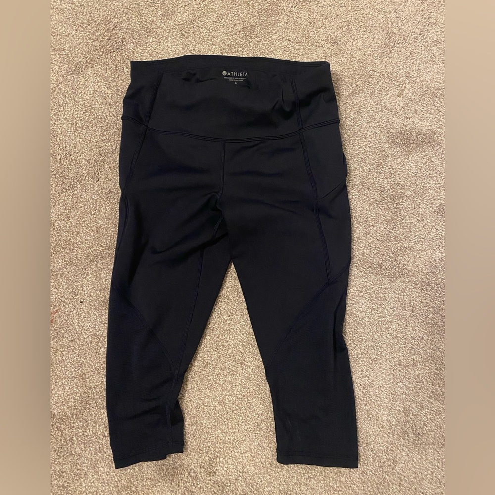Athleta crop Navy Blue Leggings Size Small